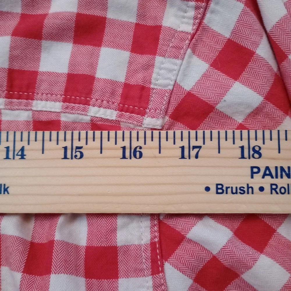 The North Face Shirt‎ Mens L Red White Check Cotton Button Up Casual Preppy Gorp